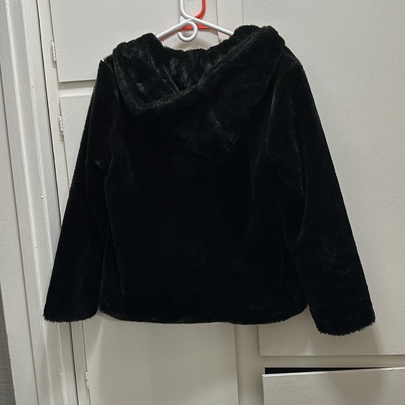 Faux Fur Black Zip Hoodie/Jacket - Picture 3 of 3